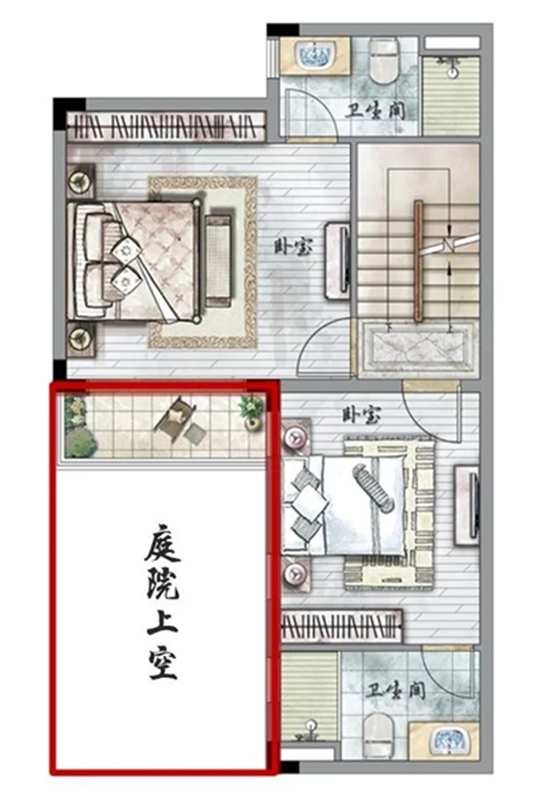L型二合院设计图